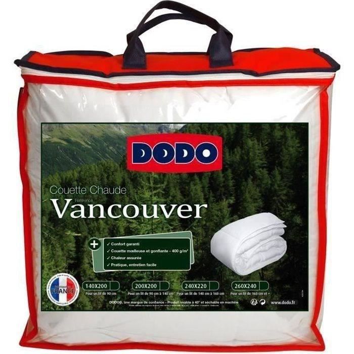 Couette Chaude Vancouver 400gr/m² - DODO - 220 x 240 cm - Blanc