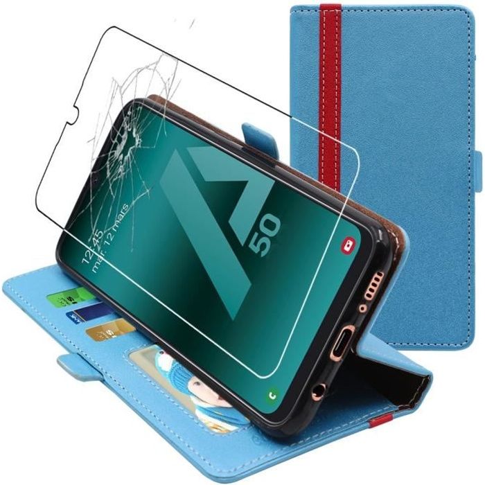Saceebe Compatible avec Samsung Galaxy A50 Coque Cuir Flip Portefeuille Housse Couleur R/étro Motif /Étui de Protection Magn/étique Porte-Cartes Stand /à Rabat,Attrape-r/êves Dream Catcher