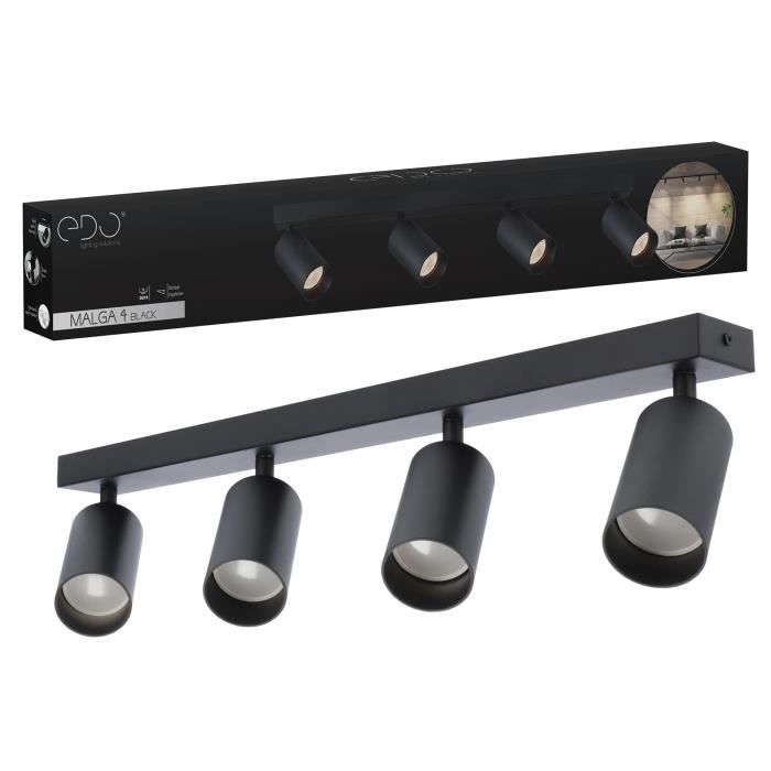 Spot de plafond - EDO - MALGA 4 BLACK - 2 lampes LED - 350 Lm - Multilumières