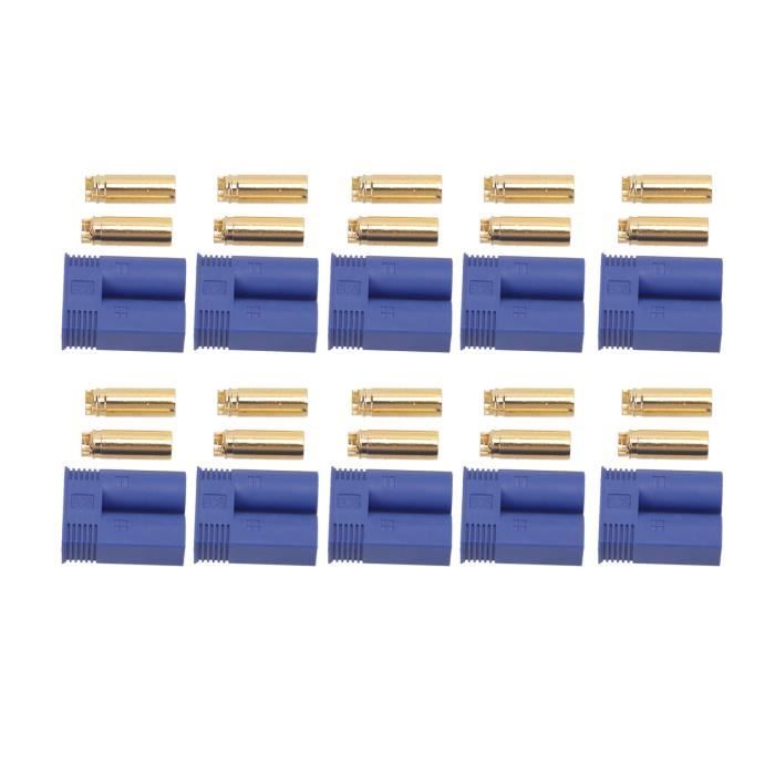 Boladge 5 Adaptateurs T Deans Mâle Vers EC5 Femelle – Sans Fil – Batterie RC – Connectique LiPo – Paquet De 5