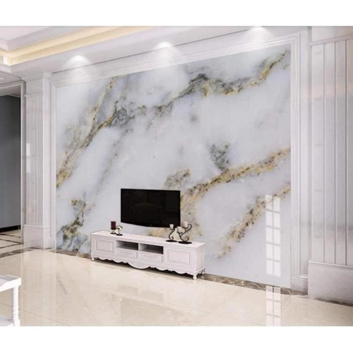 Moderne Papier Peint En Marbre Blanc 3D Murale Pour Tv Fond Mur Décor ...