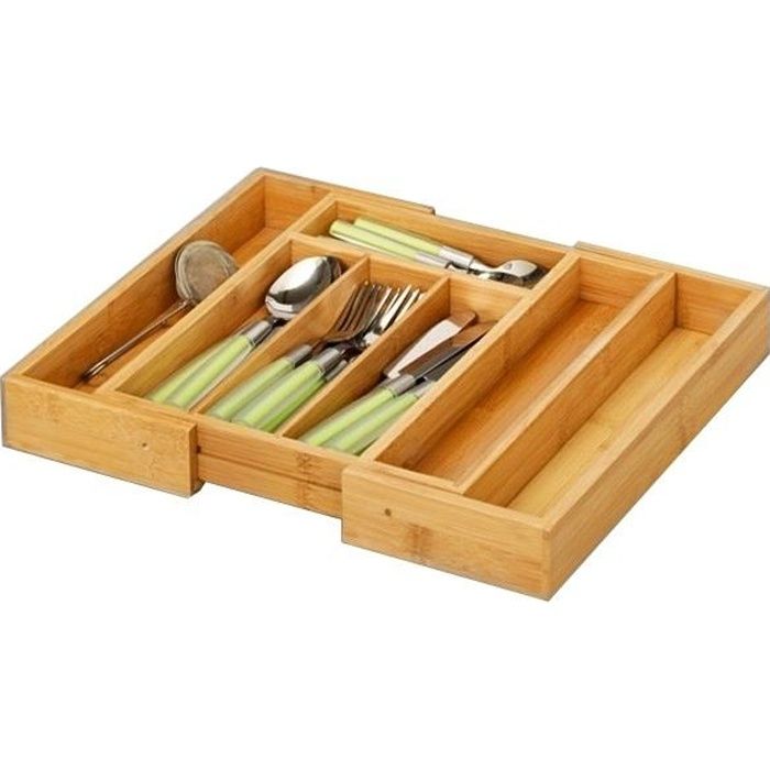 Rangement pour couverts extensible - Bambou - Achat / Vente range