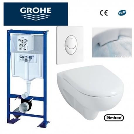 Probleme Chasse D Eau Wc Suspendu Grohe Wc Suspendu Grohe Plaque Blanche Rimfree Achat Vente Wc