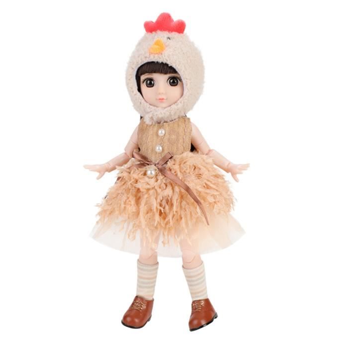 Poupee Articulee Mobile Bebe Fille Dress Up Change Maquillage Jouet Poupee 3d Yeux Poussin Cdiscount Jeux Jouets