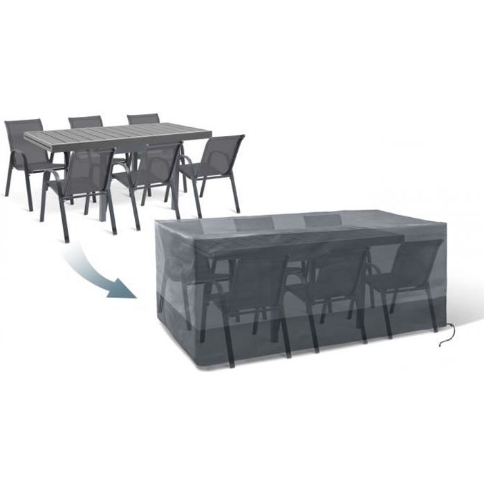 Housses de meubles de jardin pour extérieur,, résistantes pour extérieur,  housse de table carrée et chaises (150 x 150 x 75 cm) - Cdiscount Jardin
