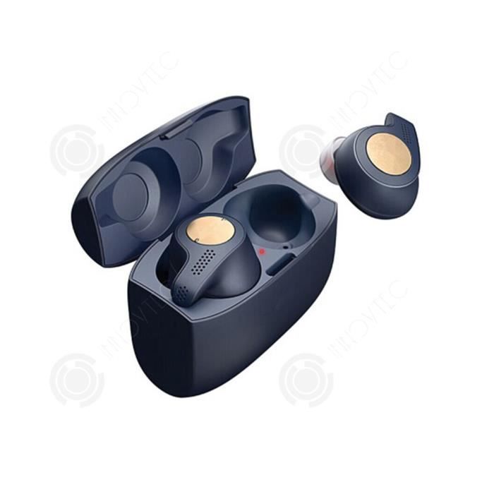 INN Casque sans fil Oreillette Bluetooth intra-auriculaire, réduction du bruit, contrôle tactile, adapté au sport-bleu