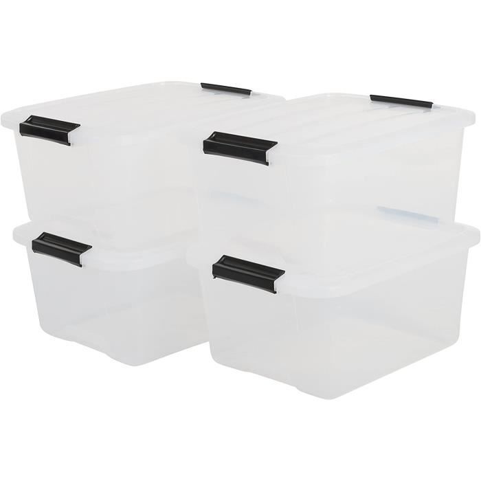 Solide en plastique boîtes de rangement avec couvercles empilables sous-lit home office toys fichier