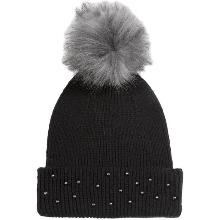 Isotoner Bonnet Femme Avec Perles Metalliques Noir Cdiscount Pret A Porter