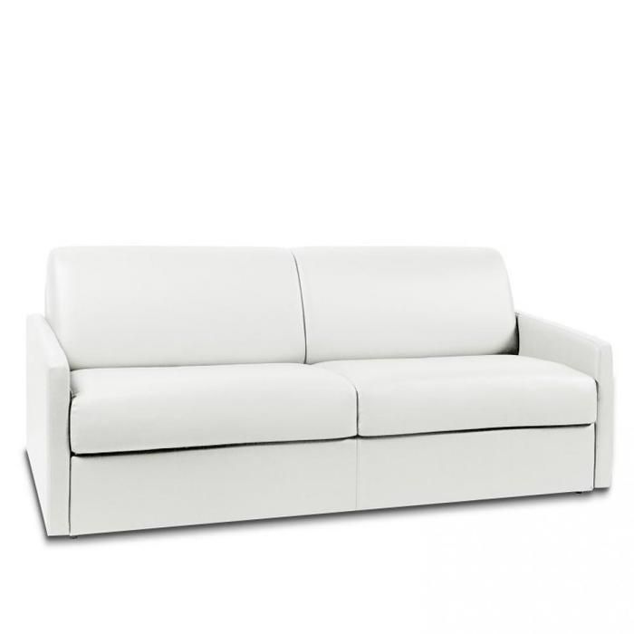 canape convertible simili cuir blanc cdiscount