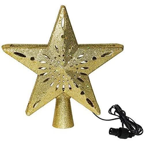 Kentop Étoile de sapin de Noël avec projecteur LED rotatif intégré pour