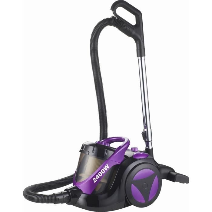 Aspirateur traîneau KLAISER - Confort XL - Sans sac - Puissance 2400W - Filtre HEPA - Violet