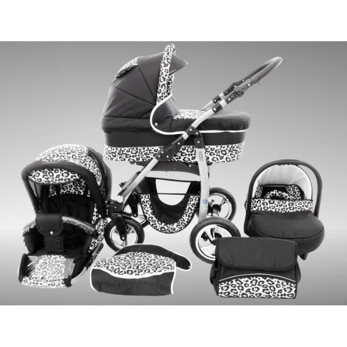Dino Poussette Trio Nacelle Poussette Canne Siege auto Parasol Accessoires 27 noir leopard des neiges Cdiscount Puericulture Eveil bebe