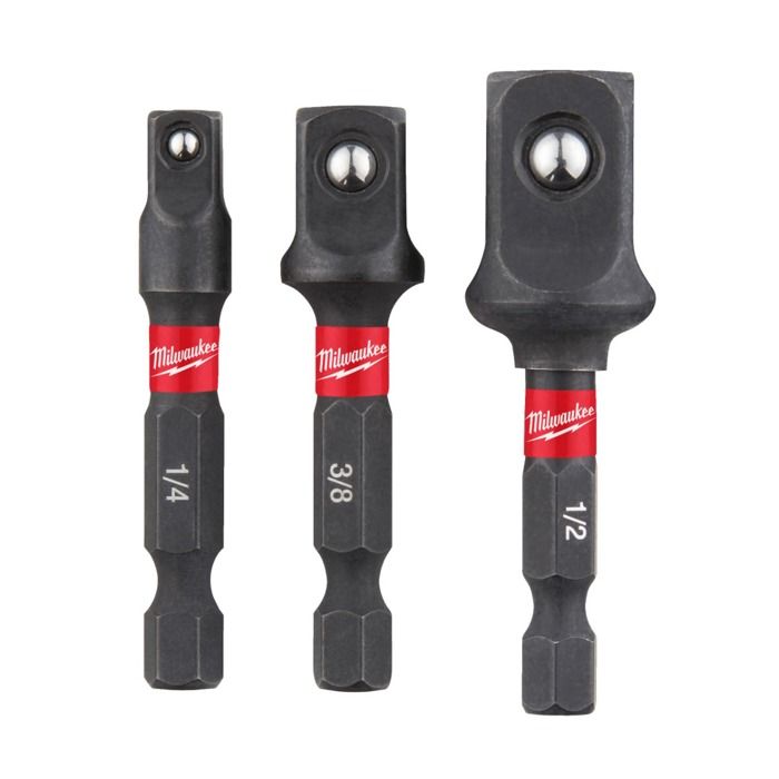 SET DE 3 ADAPTATEURS SHOCKWAVE™ IMPACT DUTY MILWAUKEE - 4932479228-Accessoires Boulonneuse et Visseuse à chocs