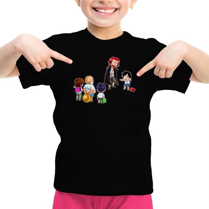 T Shirt Enfant Fille Manga Parodie One Piece Traduction T Shirts Enfants Filles Haute Qualite 673 Noir Cdiscount Pret A Porter