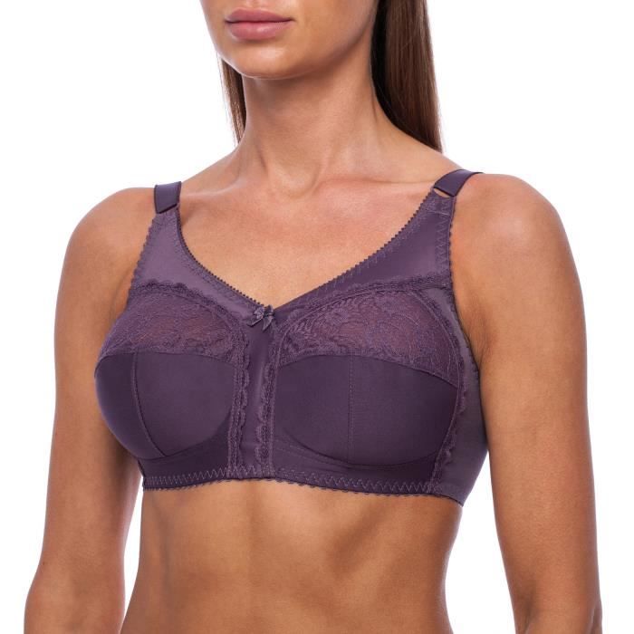 Soutien gorge grande taille FRUGUE Emboitant Sans armature Bordeaux Bordeaux Cdiscount Pret a Porter