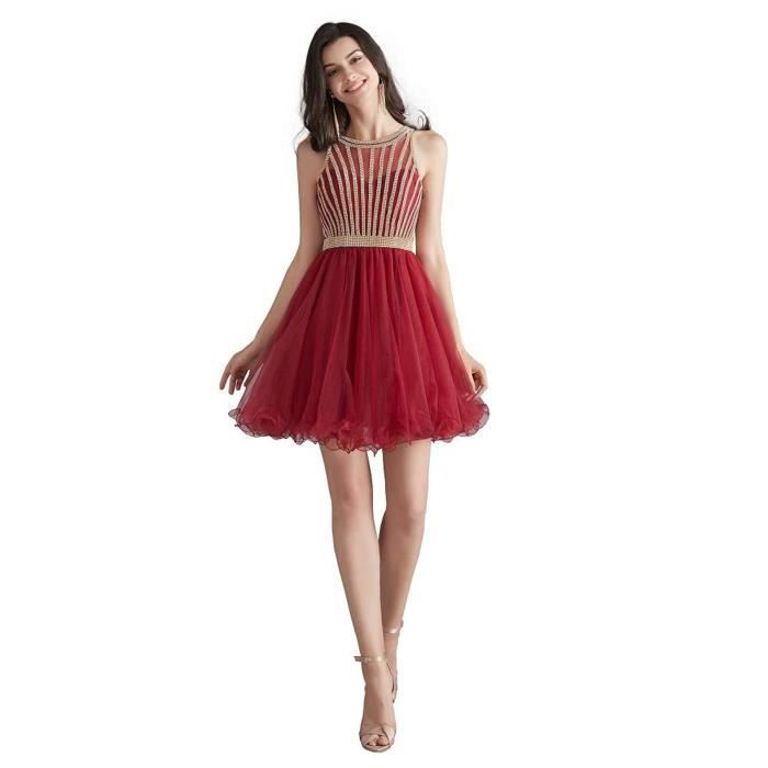 Robe VPJ1J 2018 de luxe Cha ne de perles robe de cocktail courte