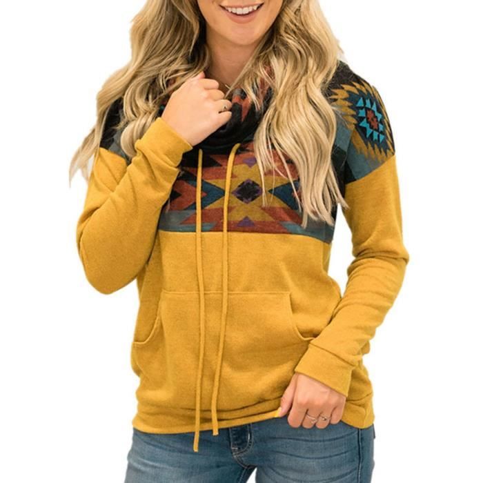 Générique 2025 Sweat à Capuche Femme Manches Longues Col Rond