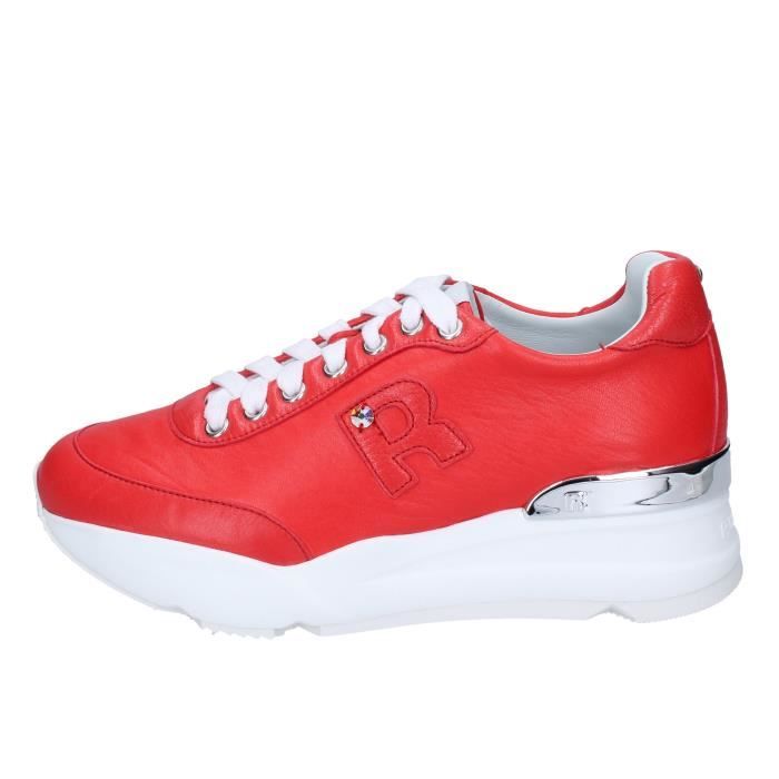 RUCOLINE Baskets Femme Rouge Cuir BG385 Rouge - Cdiscount Chaussures