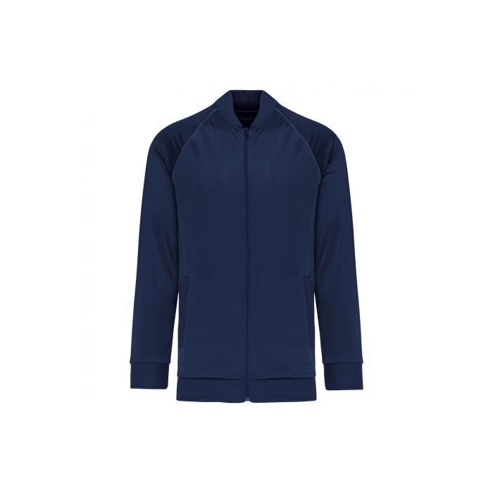 veste de survêtement proact - sporty navy - homme - multisport - liseré contrasté - 100% polyester tricot