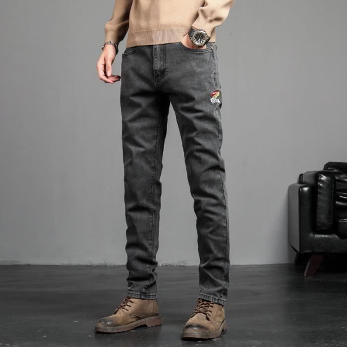 Jean homme jean classique stretch pantalon droit slim pour hommes