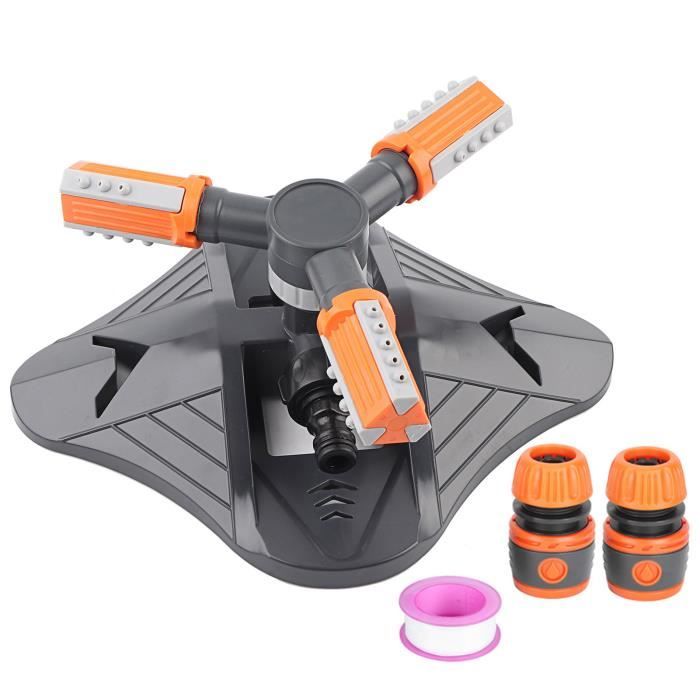 BLACK+DECKER Arroseur De Jardin Oscillant 3 Bras - 360° Automatique - Noir/Orange