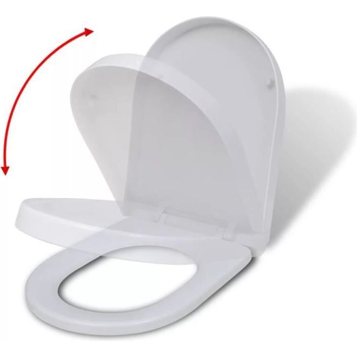 Abattant WC à fermeture en douceur48 x 35 cm Blanc Carré Sieges et abattants de toilettes Abattant WC Pour Salle de Bain