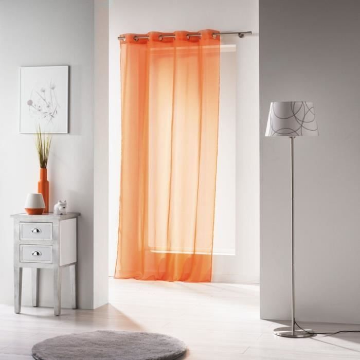 Rideaux voilage orange - Achat / Vente pas cher