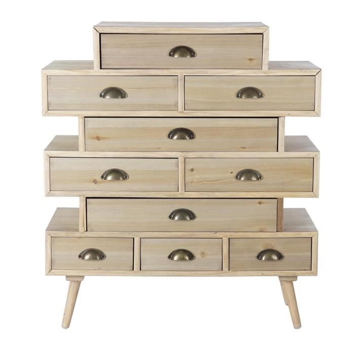 Chiffonnier 4 Tiroirs Design Industriel - Rangement Appoint 30x30x80 Cm