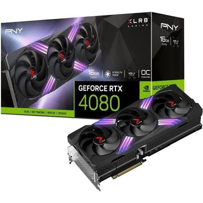 PNY RTX 4080 16GB XLR8 Gaming Verto EPIC X Triple Fan OC
