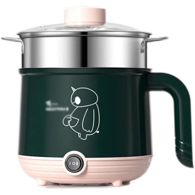 Casserole électrique Avec Cuiseur Vapeur, 1.7 L, Portable Pour Dortoir, Antiadhésive, De Nouilles, Poêle électrique De Voyage Avec Double De , Pour Les Ramen, Les œufs, Les , La Soupe, Les D'avoine
