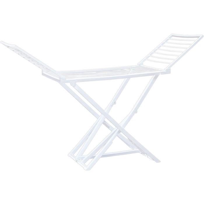 JARDIN202 Étendoir à Linge Pliable Résine 20m Avec 20 Pinces - Crème
