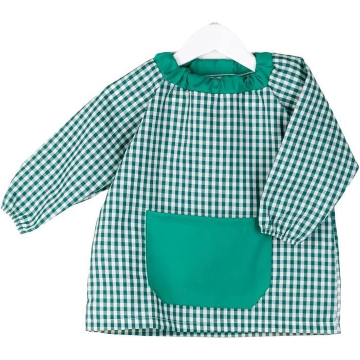 Blouse Boutonnée à Carreaux Pour Femme – Sans Manches, 2 Poches, Tissu Mélangé Polyester-coton, Tablier De Cuisine