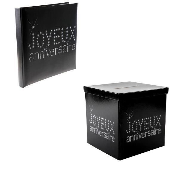 Pack Urne & Livre D'Or Anniversaire Blanc Argent - REF/6651-6652 | Cadeau Fête Élégant