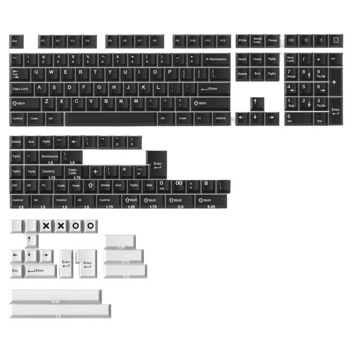 173 touches Keycaps Set Double Shot Custom MX Switch pour clavier