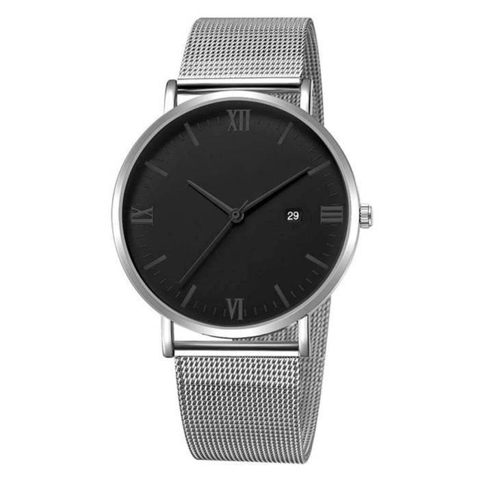 Montre Homme Simple, Quartz Analogique Montres, avec Bracelet Maille  Milanaise, Montre-Bracelet Hommes Ultra-Mince, AffiG YK677392 , -  Achat/vente montre - Cdiscount