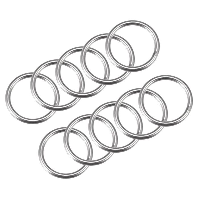 Anneau daccroche SOURCING MAP Anneau Soudé Inox Acier 304 30mm Diamètre extérieur 3mm Épaisseur 20Pcs