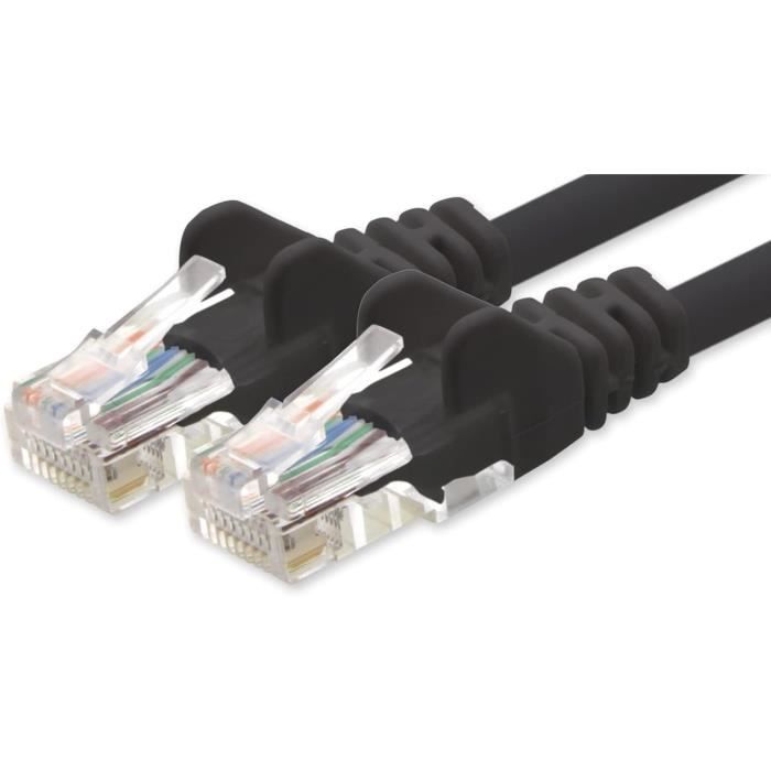 Câble Ethernet RJ45 Cat.5e 0,5m – Nanocable, Gris, Connecteurs Plaqués Or, 24 AWG