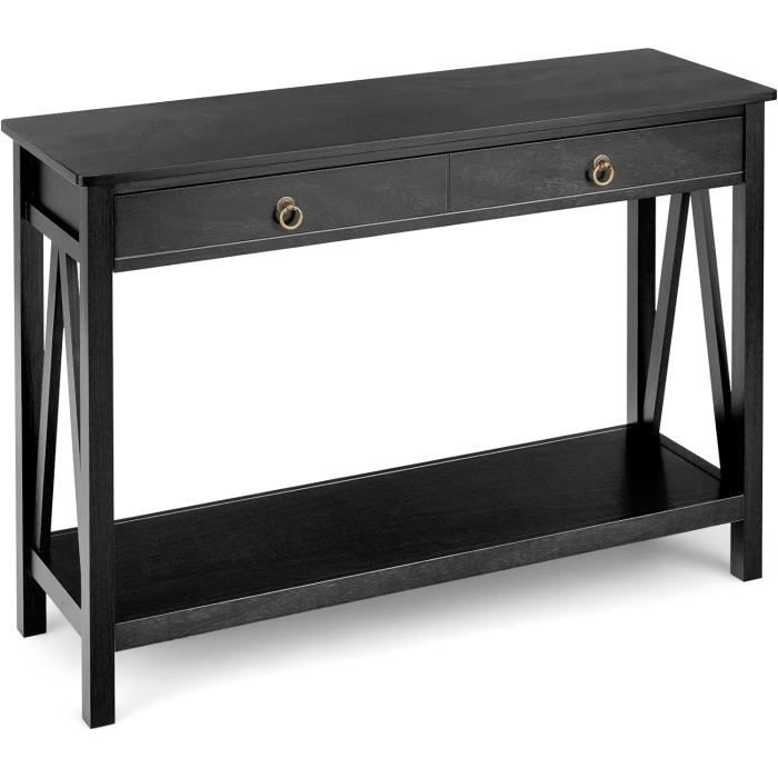 GIANTEX Table Console de Style Industriel avec 3 Compartiments de Rangement, Table d'Entrée GIANTEX Table Console de Style Industriel avec 3 Compartiments de Rangement, Table d'Entrée