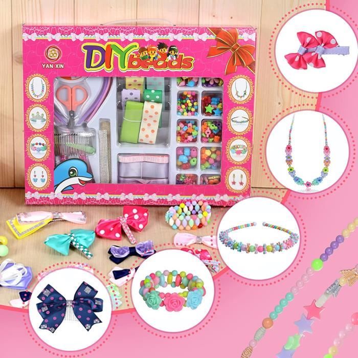 TOPWAYS Kit De Perles DIY – 500 Perles, 24 Formes – Fabrication Bijoux Bracelets Colliers, 3 Ans+