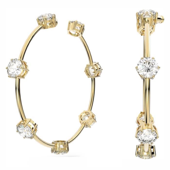 Boucles d'Oreilles femme - SWAROVSKI - Créoles Constella Swarovski doré - Couleur de la matière:Jaune
