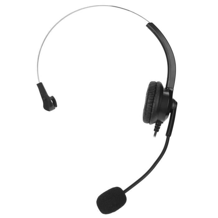 Wantek Casque De Téléphone Avec Prise Jack 2,5 Mm Avec Microphone Antibruit Pour Téléphones Sans Fil Panasonic, Casque De Bureau Compatible Avec Téléphone Fixe, Chat Clair, Ultra Confortable