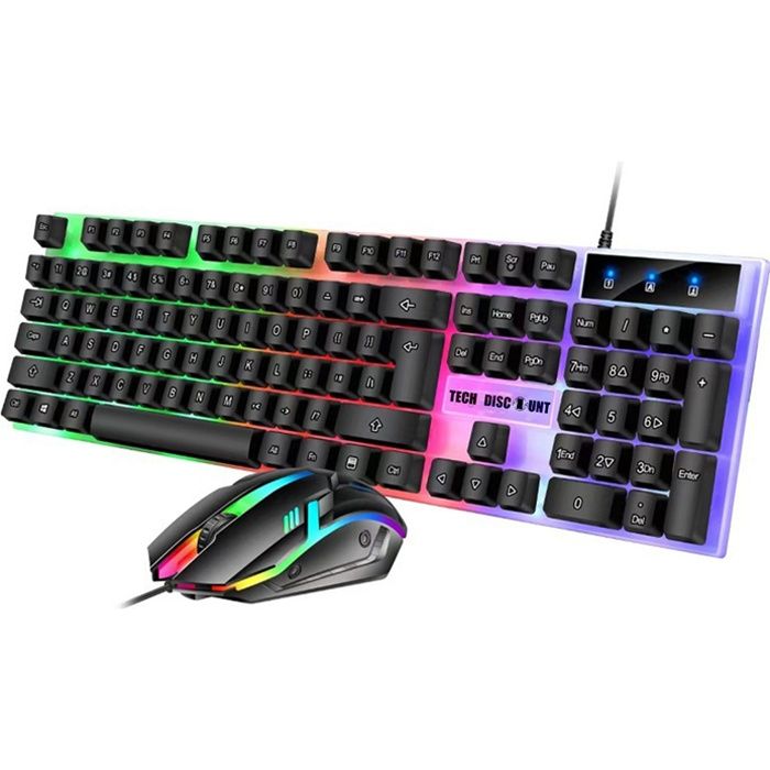 Ensemble clavier et souris – ZENTAVO – 1200DPI – USB – Effets lumineux – Mécanique