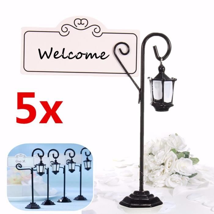 5pcs Marque Place Mariage Soiree Lampadaire Marque Place Carte Nom
