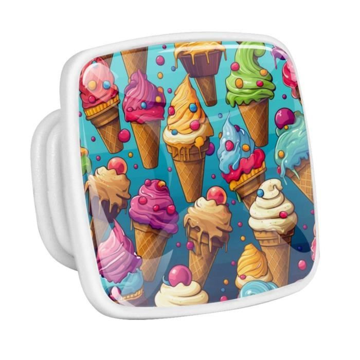 Porte-pintes de crème glacée, réutilisable, imprimé en 3D, cuillère confortable avec poignée antigel, pour sorbet, yaourt, desserts glacés (gris