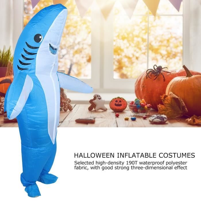 Costume gonflable innovant de tissu de polyester imperméable 190T pour la fête de Halloween de festivals(Forme de requin bleu X128 )