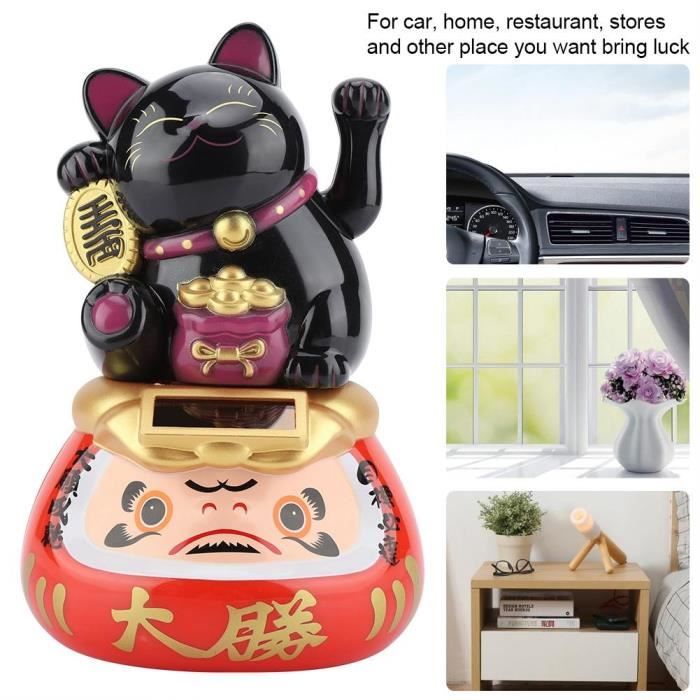 Figurine Chat Bras Mobile énergie Solaire TIRELIRE CHAT PORTE BONHEUR