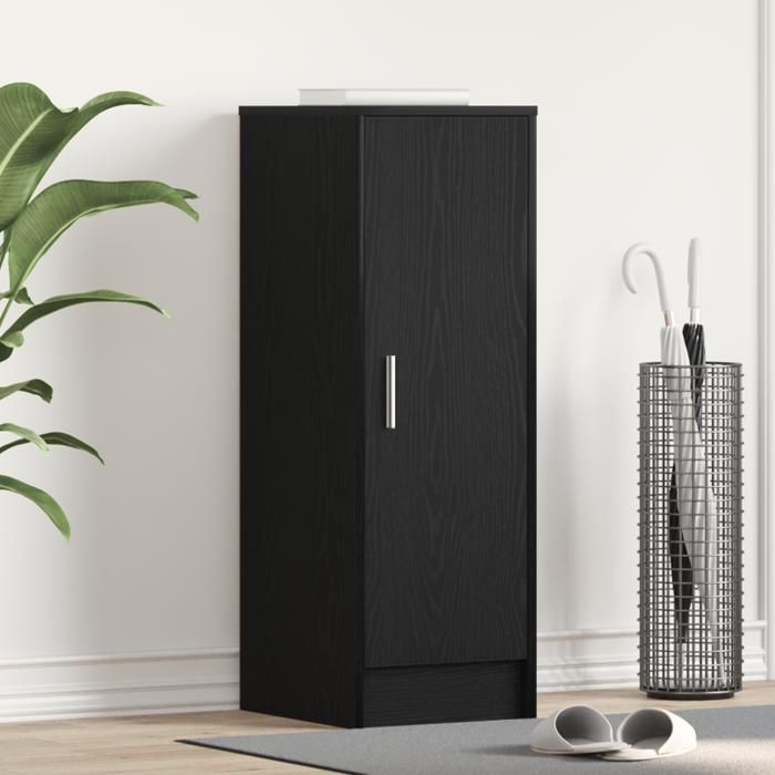 Meuble à chaussures - VIDAXL - Chêne noir - 32x35x92 cm - 1 porte - MDF mat