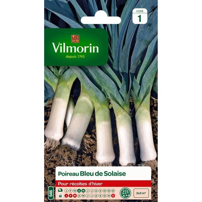 Graines de poireau bleu de Solaise - VILMORIN - Idéale pour les récoltes d'hiver - Plante potagère - Légumes