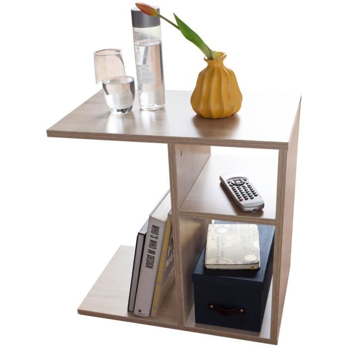 table d'appoint en bois wohnling milo - petite table basse carrée sonoma - 50x50x30 cm