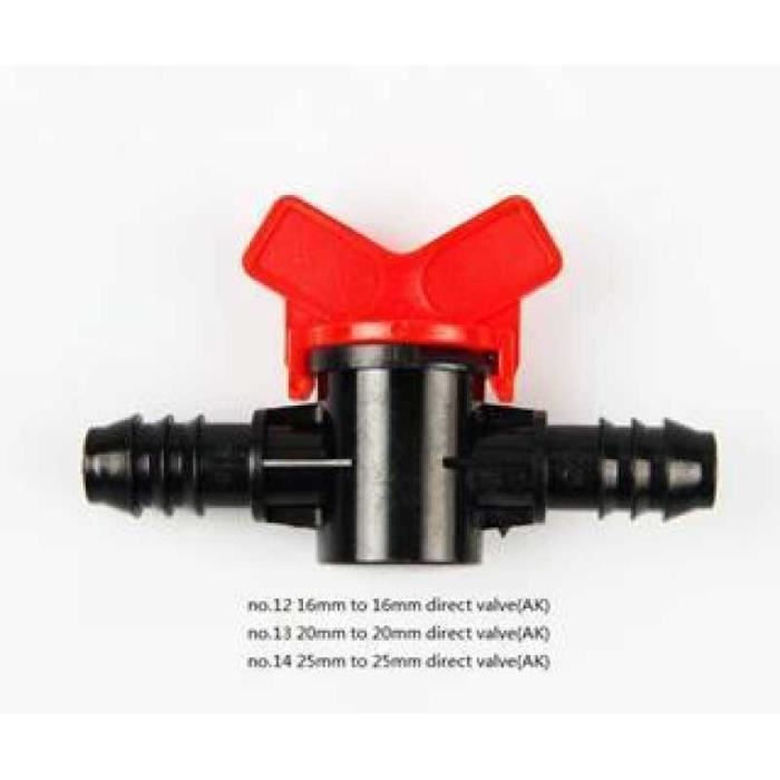 Ruiwaer Lot De 5 Robinets à Boisseau Sphérique Barbelés 1/2" ID En Ligne Avec Tuyau Cannelé Pour Aquarium Jardin Micro Irrigation